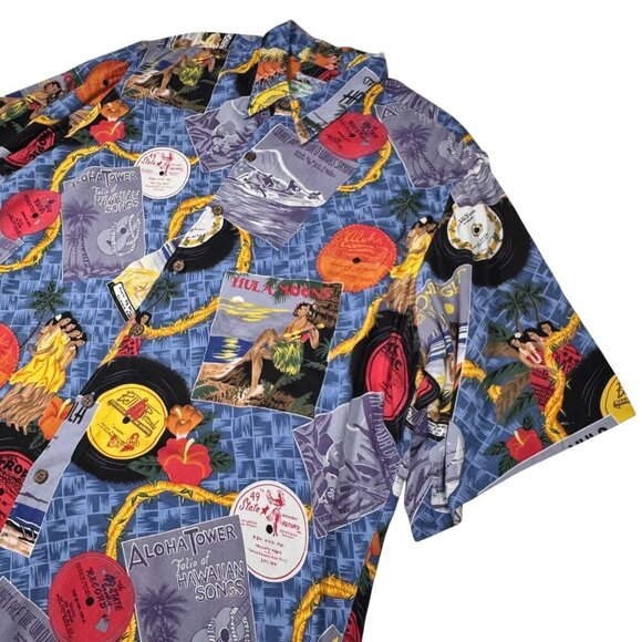 VTG Reyn Spooner Hawaiian Shirt Sz.XL Short Sleeve Tropical Hula Girls Aloha - Picture 7 of 8